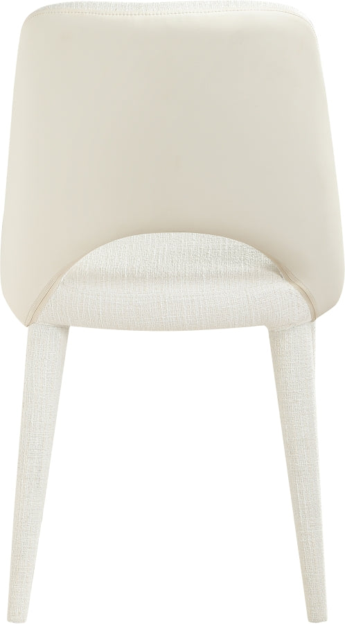 Cici Fabric Upholstered Dining Chair in Cream, Set of 2 - 88010Cream-C