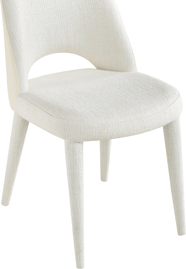 Cici Fabric Upholstered Dining Chair in Cream, Set of 2 - 88010Cream-C