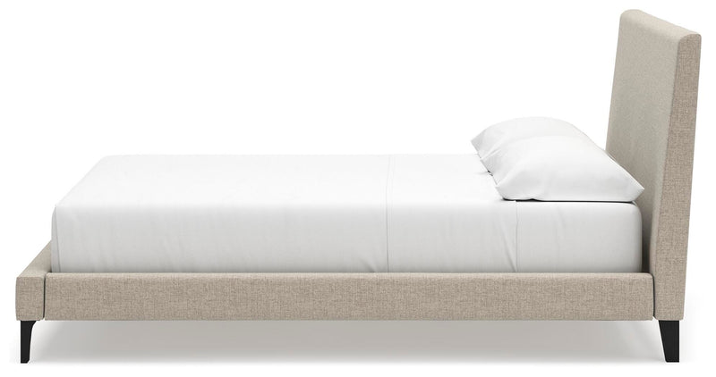 Cielden California King Upholstered Bed with Roll Slats, Chest and  Nightstand in Soft Gray - PKG022921