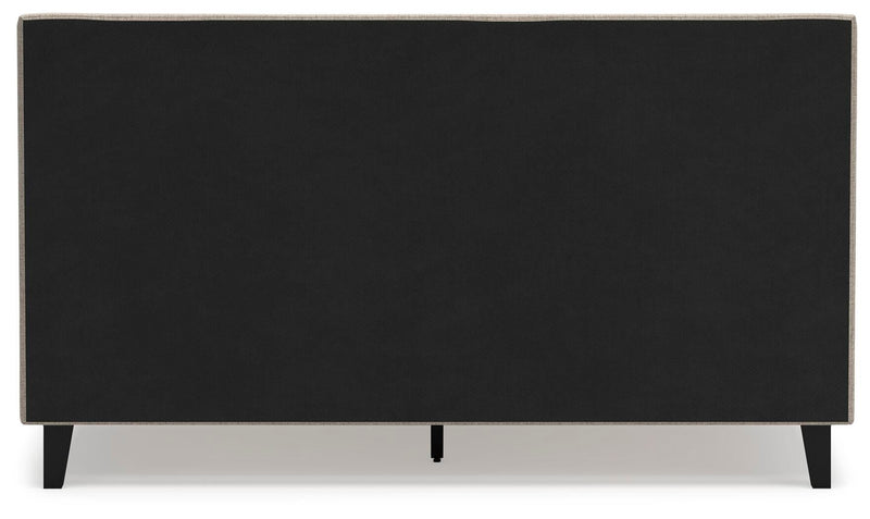 Cielden California King Upholstered Bed with Roll Slats, Dresser and Chest in Soft Gray - PKG022920