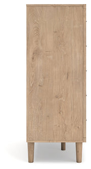 Cielden Full Panel Bed with Mirrored Dresser and Chest in Two-tone - PKG018704