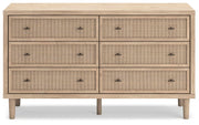 Cielden Full Upholstered Bed with Roll Slats and Dresser in Soft Gray - PKG022901