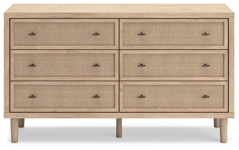 Cielden Full Upholstered Bed with Roll Slats and Dresser in Soft Gray - PKG022901