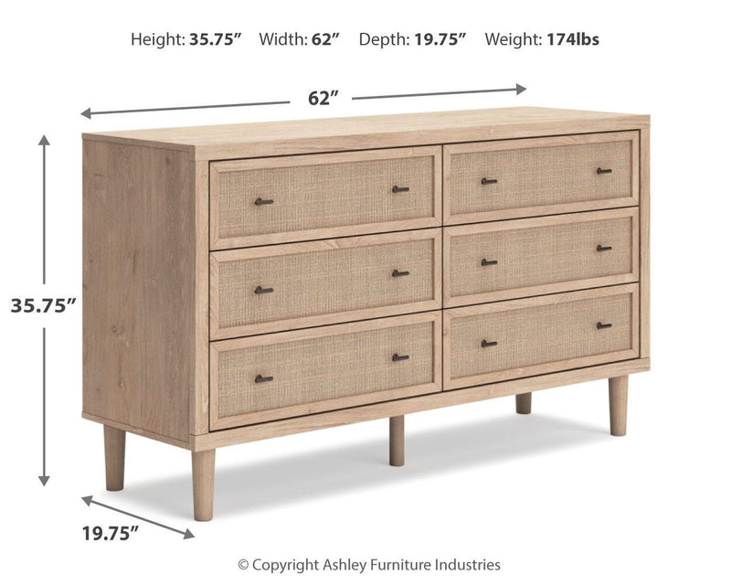 Cielden Full Upholstered Bed with Roll Slats and Dresser in Soft Gray - PKG022901