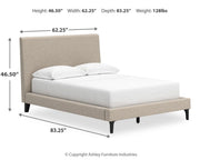 Cielden Full Upholstered Bed with Roll Slats and Dresser in Soft Gray - PKG022901