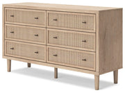 Cielden Full Upholstered Bed with Roll Slats and Dresser in Soft Gray - PKG022901