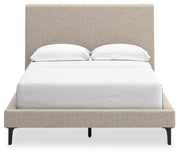 Cielden Full Upholstered Bed with Roll Slats, Chest and  Nightstand in Soft Gray - PKG022897