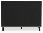 Cielden Full Upholstered Bed with Roll Slats, Chest and  Nightstand in Soft Gray - PKG022897