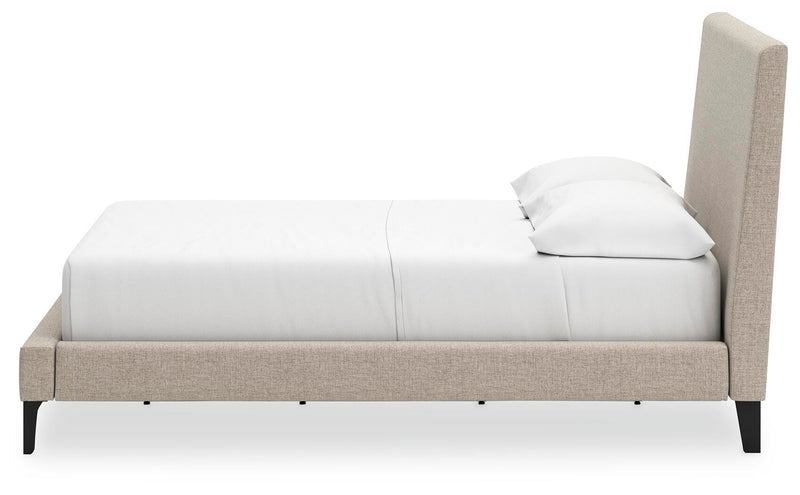 Cielden Full Upholstered Bed with Roll Slats, Chest and  Nightstand in Soft Gray - PKG022897