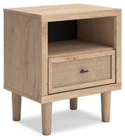 Cielden Full Upholstered Bed with Roll Slats, Chest and  Nightstand in Soft Gray - PKG022897