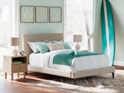 Cielden Full Upholstered Bed with Roll Slats, Chest and  Nightstand in Soft Gray - PKG022897
