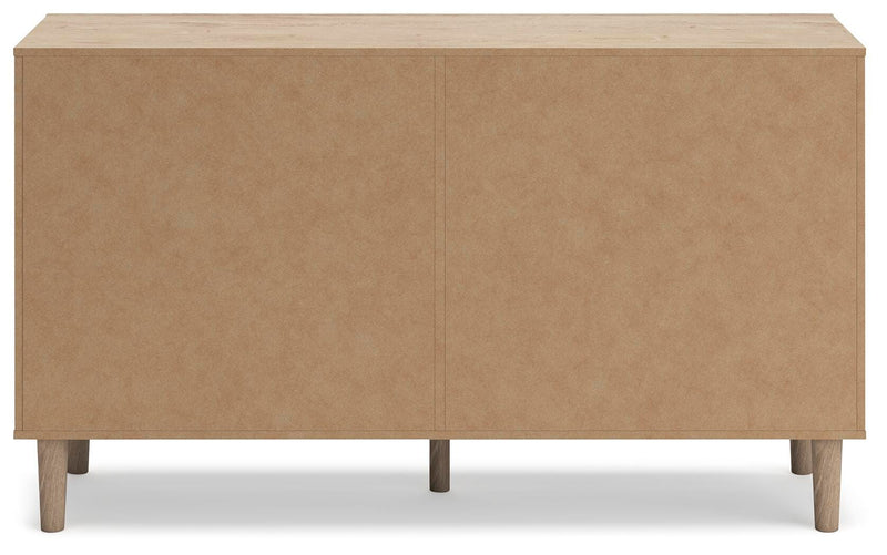 Cielden Full Upholstered Bed with Roll Slats, Dresser and Chest in Soft Gray - PKG022896