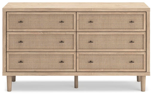 Cielden Full Upholstered Bed with Roll Slats, Dresser and Nightstand in Soft Gray - PKG022902