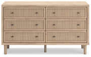 Cielden Full Upholstered Panel Bed with Dresser and 2 Nightstands in Two-tone - PKG018675