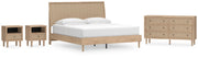 Cielden King Panel Bed with Dresser and 2 Nightstands in Two-tone - PKG018921