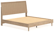 Cielden King Panel Bed with Mirrored Dresser and 2 Nightstands in Two-tone - PKG018919