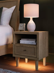 Cielden King Panel Headboard with Mirrored Dresser and Nightstand in Two-tone - PKG018683