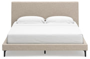 Cielden King Upholstered Bed with Roll Slats, Chest and  Nightstand in Soft Gray - PKG022913