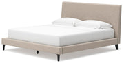 Cielden King Upholstered Bed with Roll Slats, Chest and  Nightstand in Soft Gray - PKG022913