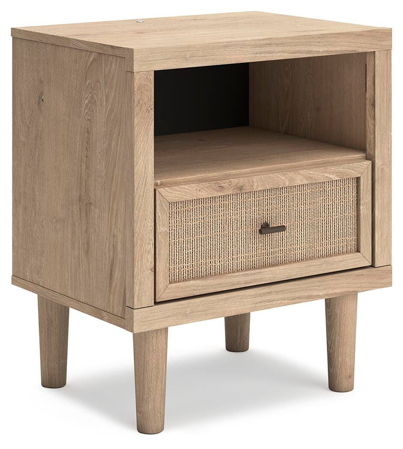Cielden King Upholstered Bed with Roll Slats, Chest and  Nightstand in Soft Gray - PKG022913