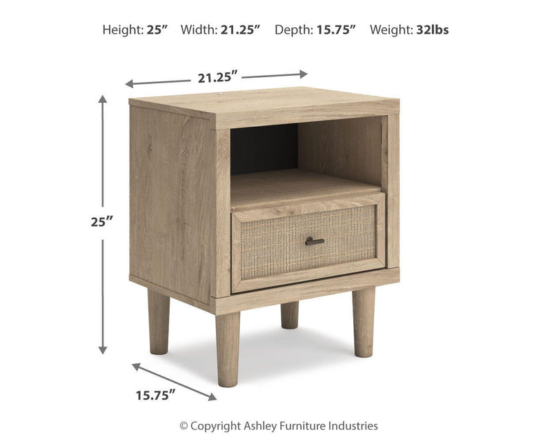 Cielden King Upholstered Bed with Roll Slats, Chest and  Nightstand in Soft Gray - PKG022913