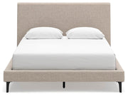 Cielden Queen Upholstered Bed with Roll Slats and Dresser in Soft Gray - PKG022909