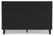Cielden Queen Upholstered Bed with Roll Slats and Dresser in Soft Gray - PKG022909