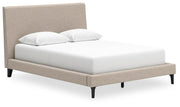 Cielden Queen Upholstered Bed with Roll Slats, Chest and  Nightstand in Soft Gray - PKG022905