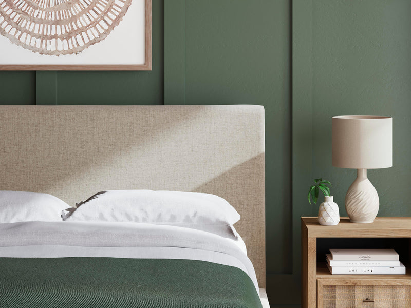 Cielden Queen Upholstered Bed with Roll Slats, Chest and  Nightstand in Soft Gray - PKG022905
