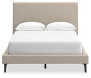 Cielden Soft Gray Full Upholstered Bed with Roll Slats - B1199-72