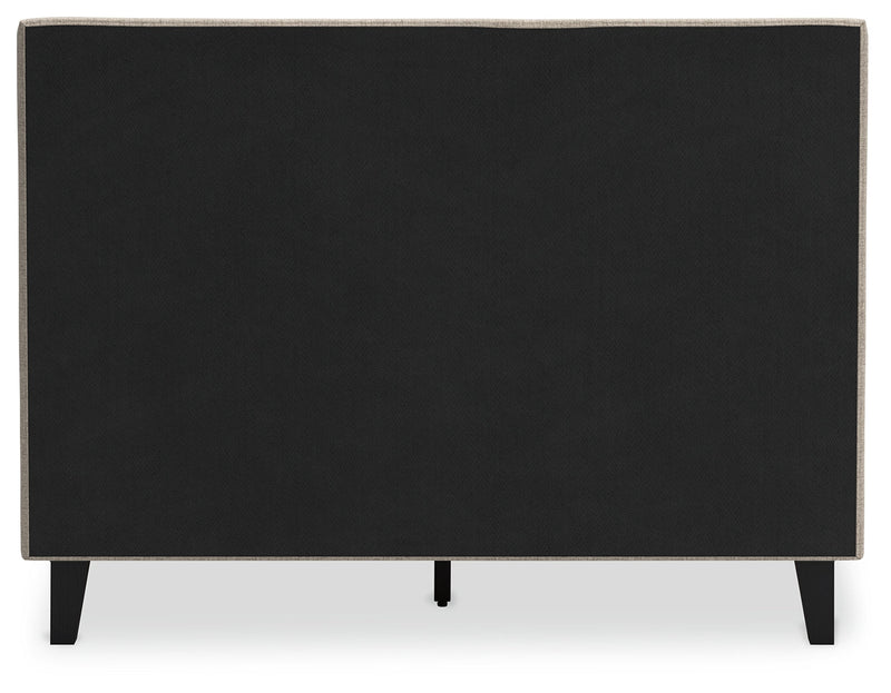 Cielden Soft Gray Full Upholstered Bed with Roll Slats - B1199-72