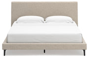 Cielden Soft Gray King Upholstered Bed with Roll Slats - B1199-82