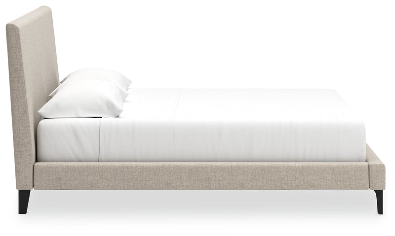 Cielden Soft Gray King Upholstered Bed with Roll Slats - B1199-82