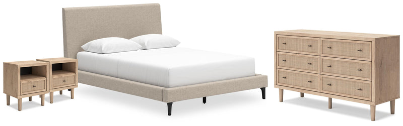 Cielden Two-tone Queen Upholstered Bed, Dresser and 2 Nightstands - B1199B20