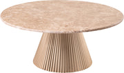 Cindra Genuine Marble Top And Iron Base Coffee Table in Beige - 66020Beige-CT
