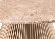 Cindra Genuine Marble Top And Iron Base Coffee Table in Beige - 66020Beige-CT