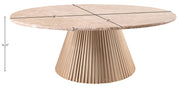 Cindra Genuine Marble Top And Iron Base Coffee Table in Beige - 66020Beige-CT