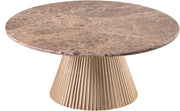 Cindra Genuine Marble Top And Iron Base Coffee Table in Brown - 66020Brown-CT
