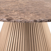 Cindra Genuine Marble Top And Iron Base Coffee Table in Brown - 66020Brown-CT