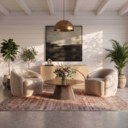 Cindra Genuine Marble Top And Iron Base Coffee Table in Brown - 66021Brown-CT
