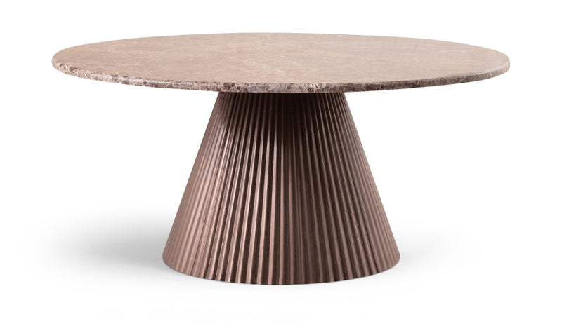 Cindra Genuine Marble Top And Iron Base Coffee Table in Brown - 66021Brown-CT