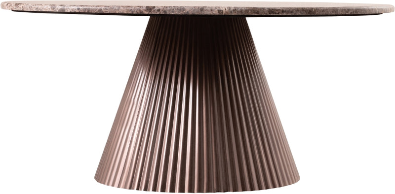 Cindra Genuine Marble Top And Iron Base Coffee Table in Brown - 66021Brown-CT