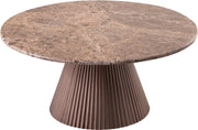 Cindra Genuine Marble Top And Iron Base Coffee Table in Brown - 66021Brown-CT