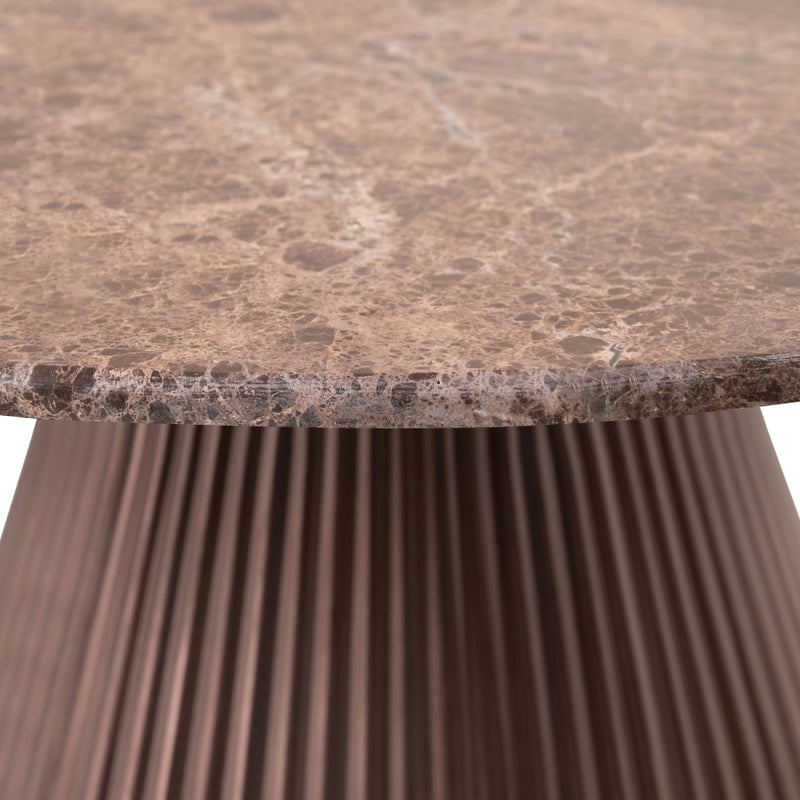 Cindra Genuine Marble Top And Iron Base Coffee Table in Brown - 66021Brown-CT