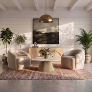 Cindra Genuine Marble Top And Iron Base Coffee Table in White - 66020White-CT