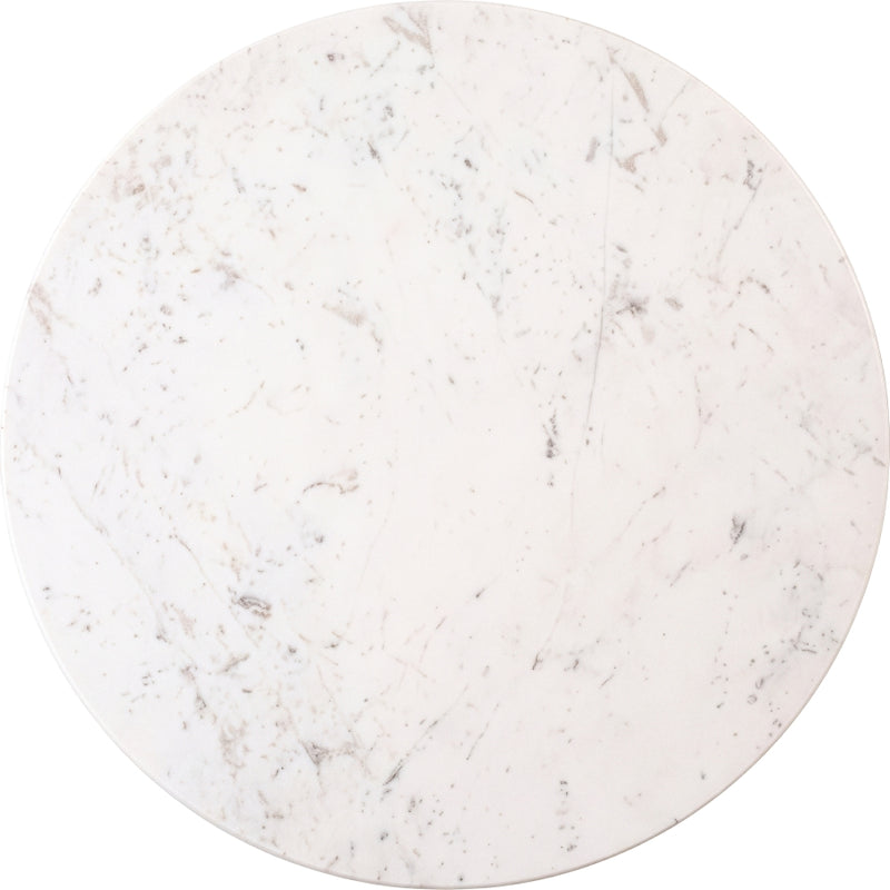 Cindra Genuine Marble Top And Iron Base Coffee Table in White - 66020White-CT