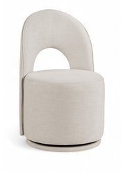 Cirelle Linen Textured Performance Fabric Upholstered Dining Chair in Beige, Set of 2 - 11056Beige-C
