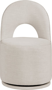 Cirelle Linen Textured Performance Fabric Upholstered Dining Chair in Beige, Set of 2 - 11056Beige-C