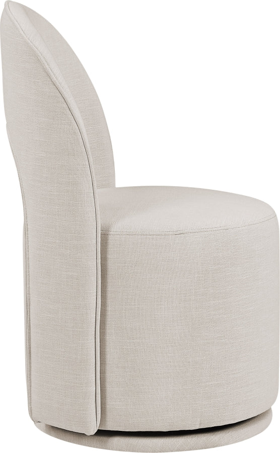 Cirelle Linen Textured Performance Fabric Upholstered Dining Chair in Beige, Set of 2 - 11056Beige-C