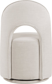 Cirelle Linen Textured Performance Fabric Upholstered Dining Chair in Beige, Set of 2 - 11056Beige-C